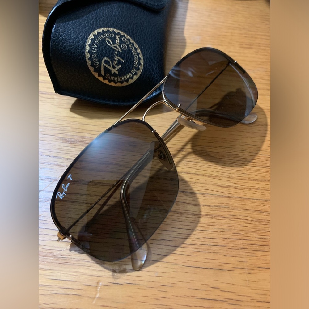 Ray Ban Polarized New Caravans Mint Condition Pre-owned light Gold/Brown Lenses